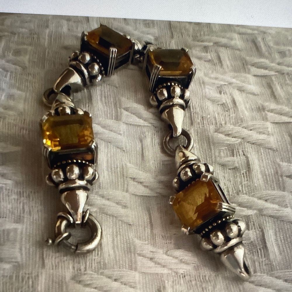 Lagos glacier four stone citrine bracelet